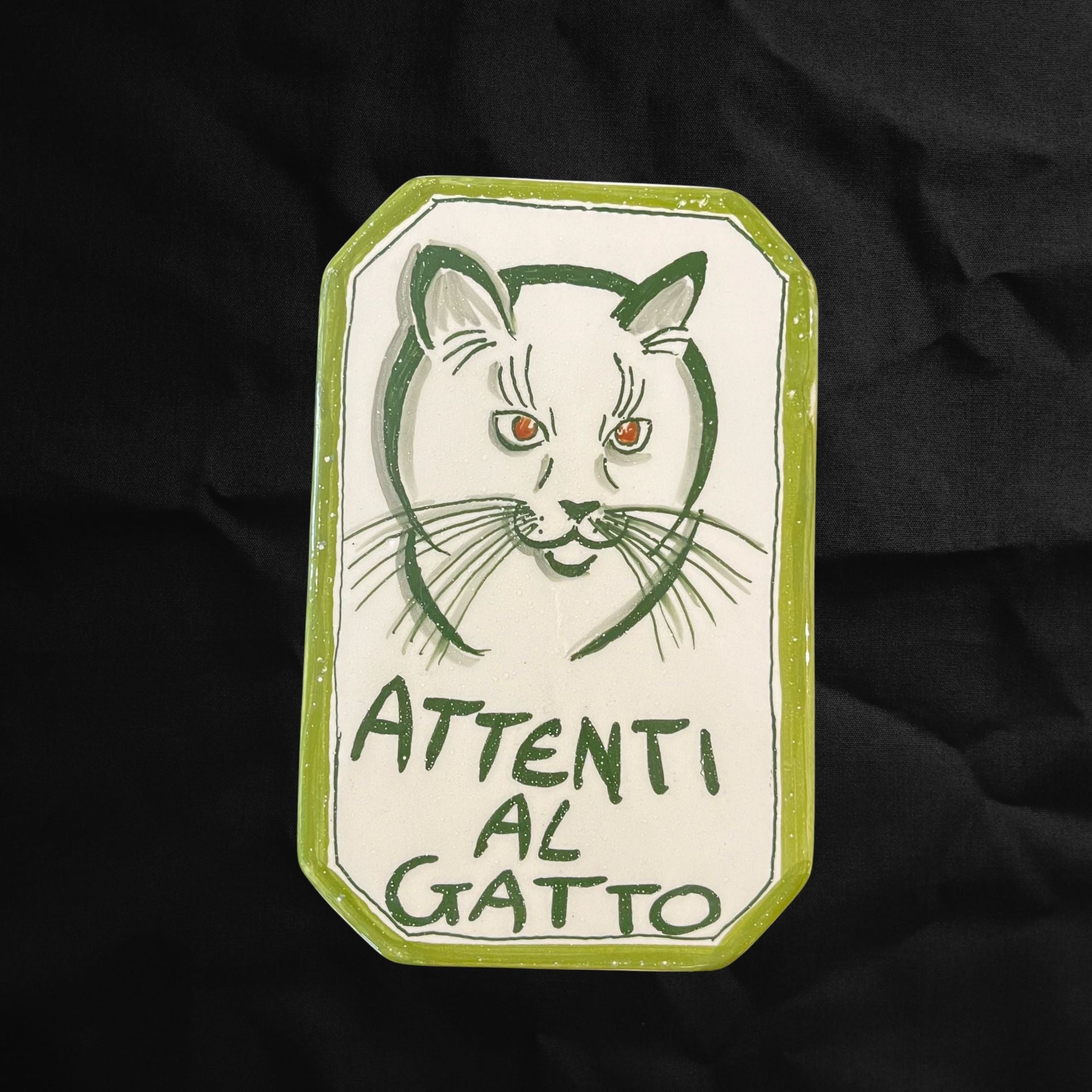 Targa "Attenti al Gatto" - Verde